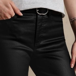 Banana Republic Women’s High Rise Slim Coated Black Jeans size 29